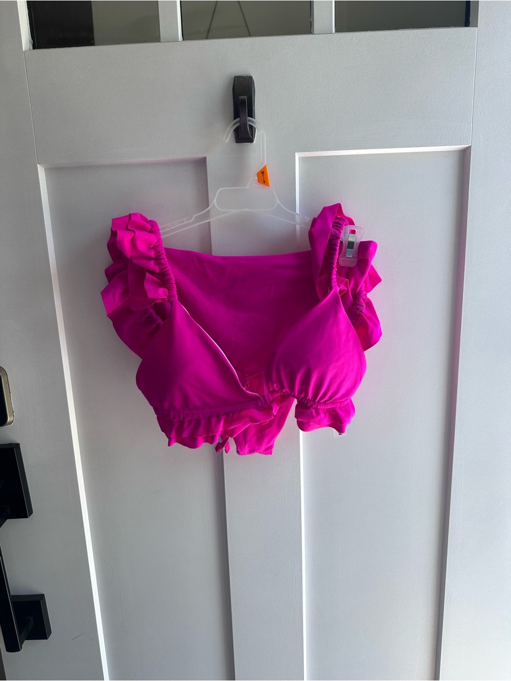 Bright Magenta Ruffled Bikini Top - Picture 2 of 3